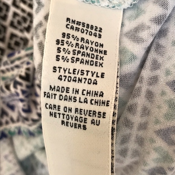 Max Studio empire waist printed tank top large - Picture 3 of 8